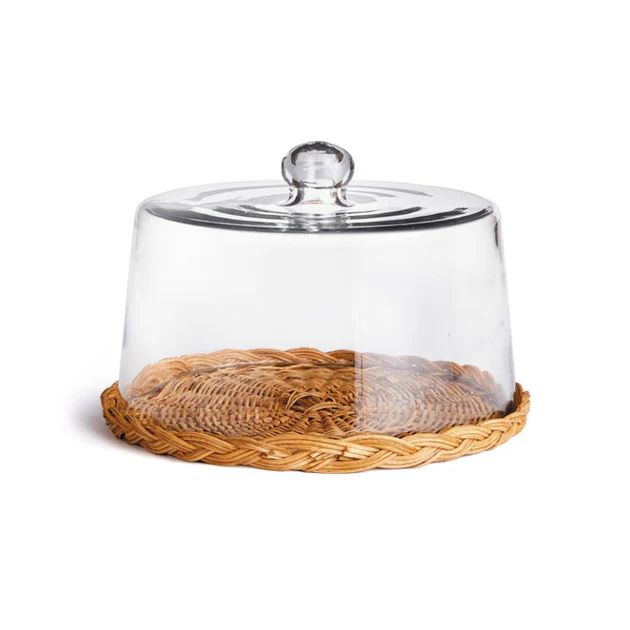 Avalon Wicker Tray & Cloche | Cailini Coastal