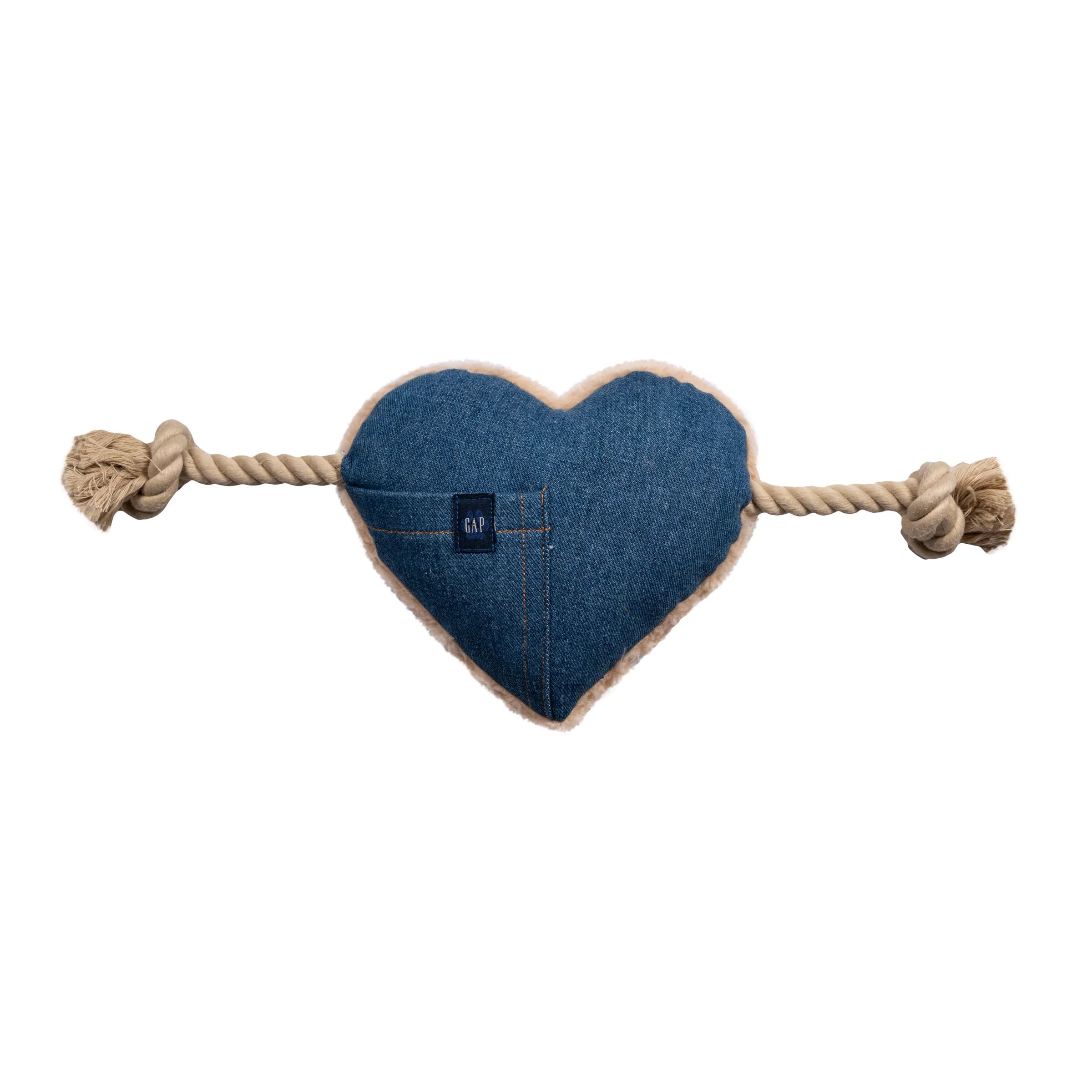 Gap Pet, Dog Toys, Plush Denim Heart Shaped Rope, and Squeaker Gap Pet Toy, Blue, OS | Walmart (US)