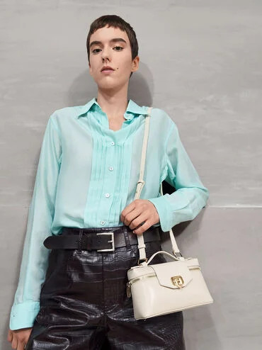 Arwen Top Handle Vanity Bag
    
         - Beige | Charles & Keith AU