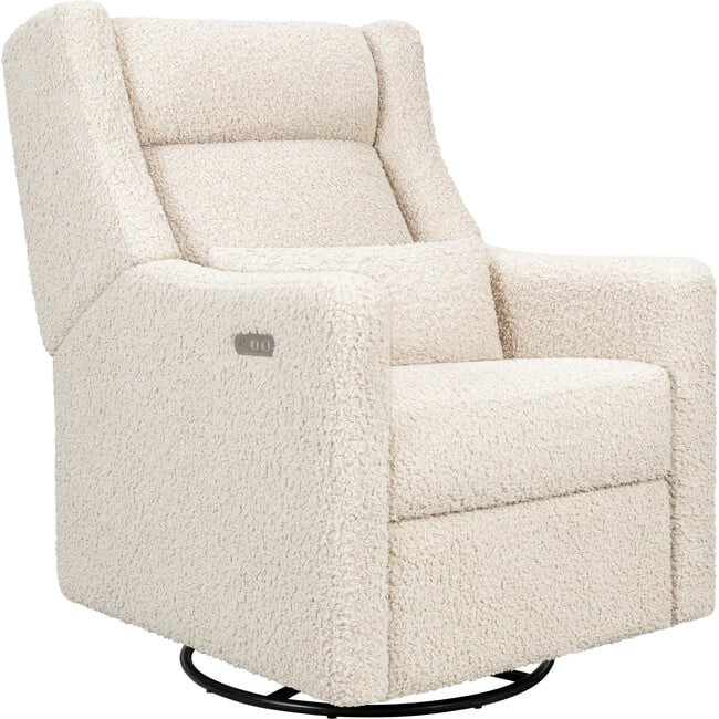 Babyletto | Kiwi Plus Power Recliner and Swivel Glider w/ Adjustable Headrest USB Port in Almond Teddy Loop | Maisonette | Maisonette