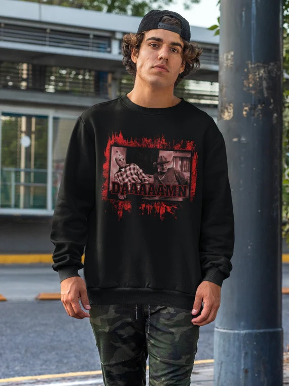 Jason and Freddy Horror Sweatshirt, Funny Horror Sweatshirt, Horror Movie Lover Gift, Halloween S... | Etsy (US)