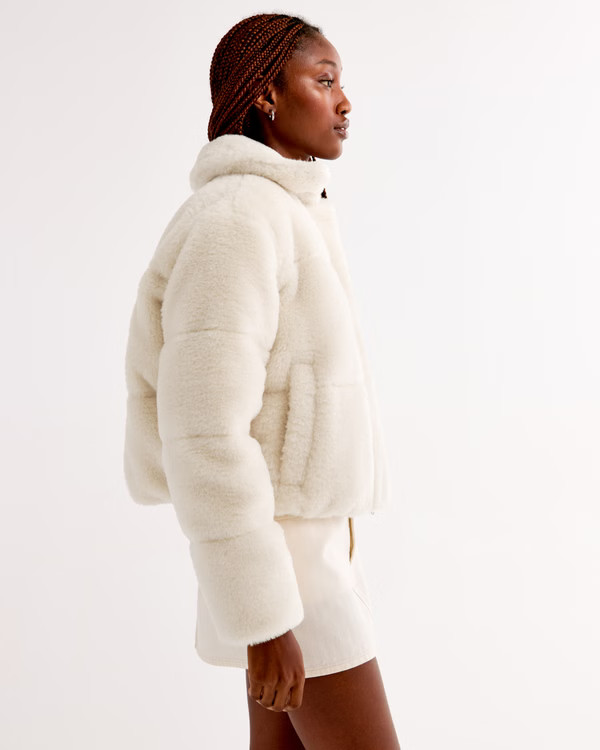 Faux Fur Short Puffer | Abercrombie & Fitch (US)