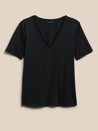 Luxe Touch V-Neck T-Shirt | Banana Republic (US)