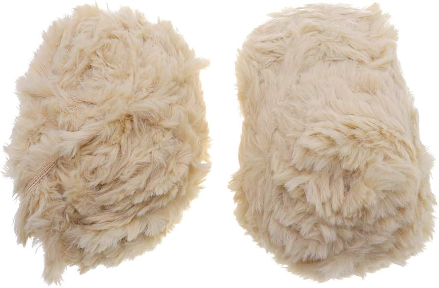 HEALLILY Super Soft Fur Yarn Chunky Fluffy Faux Fur Yarn Eyelash Yarn for Crochet Knit 2PCS (Khak... | Amazon (US)