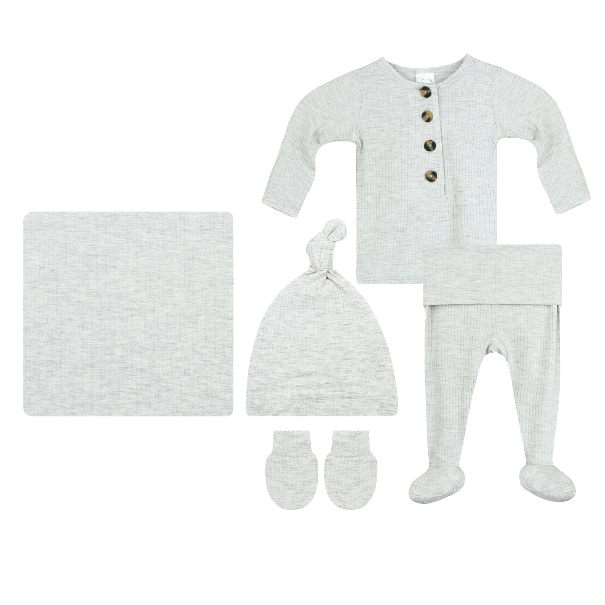 Stevie Ribbed Newborn Hat Bundle (Top + Bottom) | Lou Lou & Company