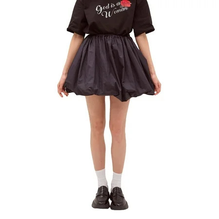 Rdhnmea Women Y2k Bubble Mini Skirt Ruffle Hem Pleated Short Skirts High Waist Puffy A-Line Flared Balloon Skirt Streetwear | Walmart (US)