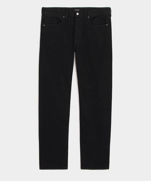 Straight Japanese Selvedge Stretch Jean in Black | Todd Snyder