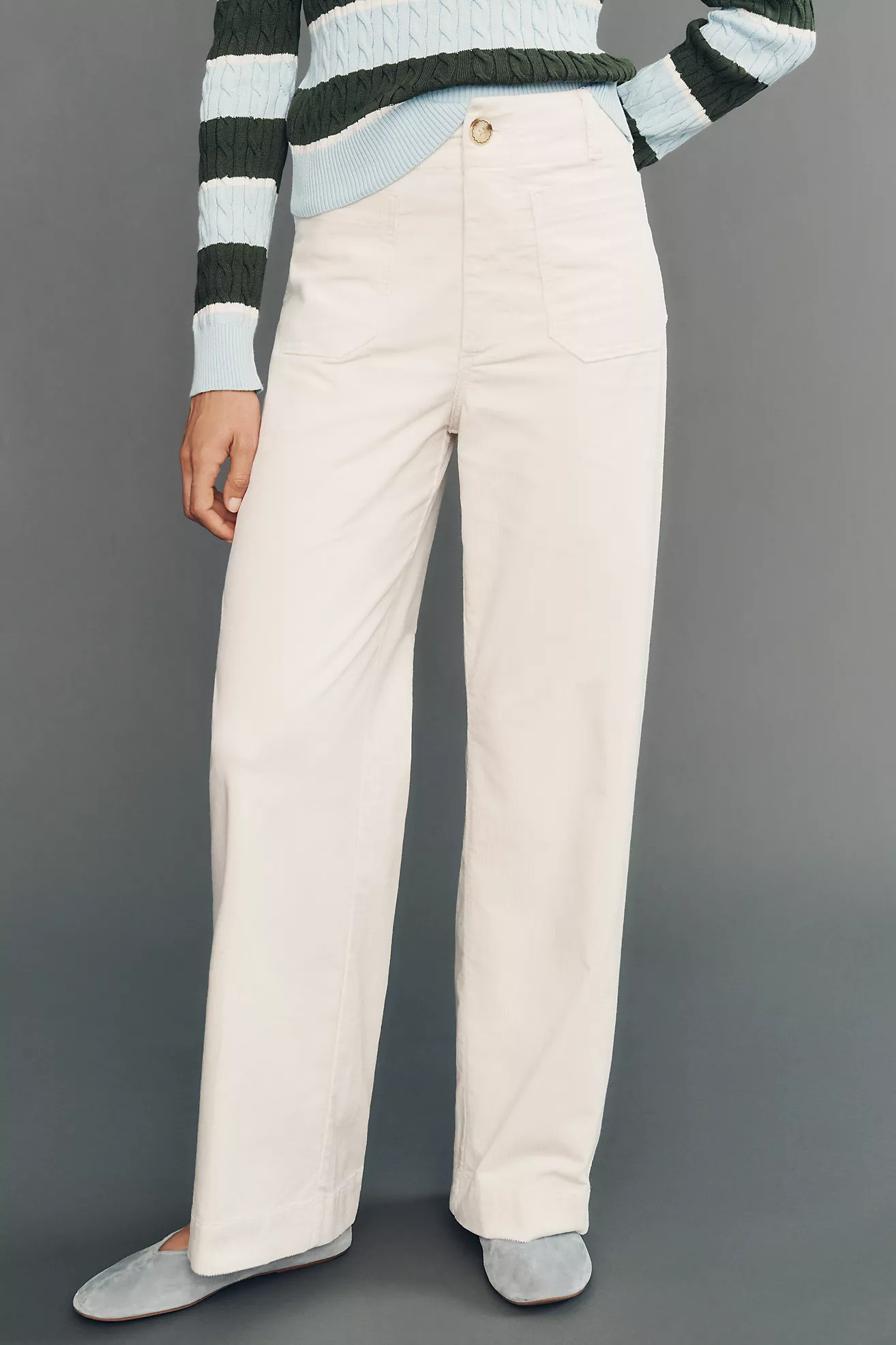 Colette Corduroy High-Rise Wide-Leg Full-Length Pants | Anthropologie (US)