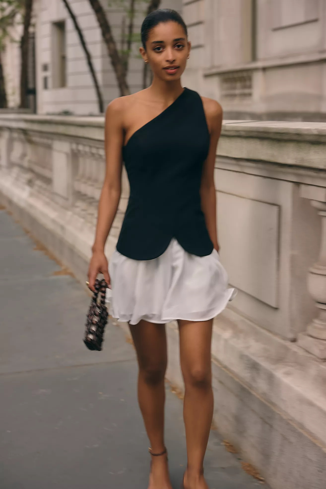 Maeve One-Shoulder Twofer Mini Dress | Anthropologie (US)