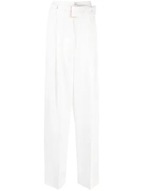 high-waisted wide-leg trousers | Farfetch (US)