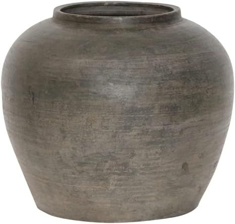 Lily’s Living AM83240000 Vintage Black Pottery Jar, Gray (Size & Color Vary) Vase (Garden) | Amazon (US)