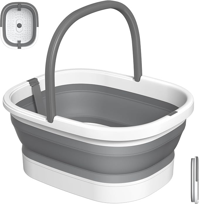Nekteck Collapsible Foot Soaking Tub for Foot Bath Soak Foot Spa, Grey | 138 Acupressure Nodes & ... | Amazon (US)