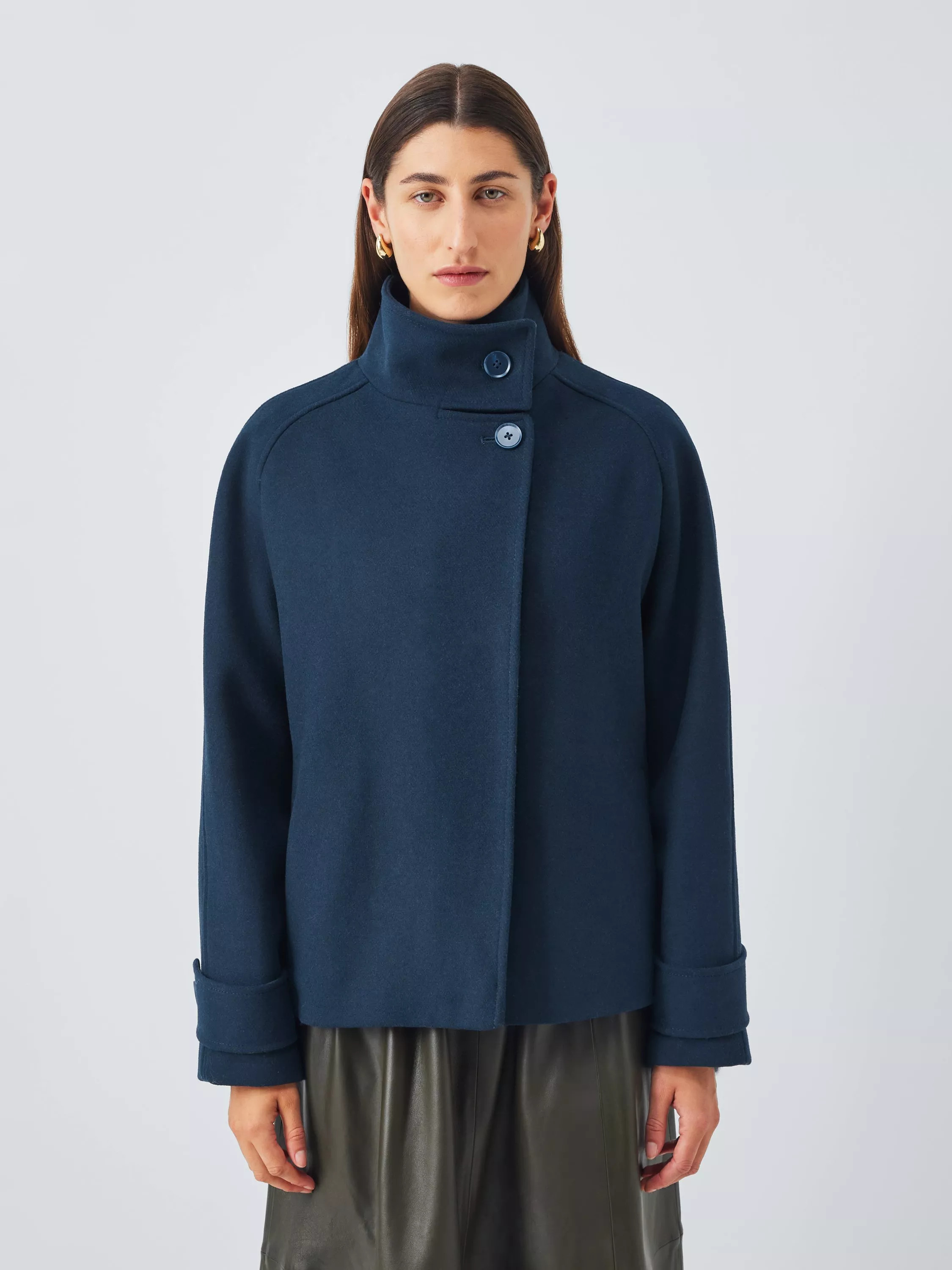 John Lewis Short Funnel Neck Wool Blend Jacket | John Lewis (UK)