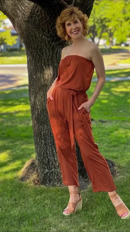 This casual wide leg knit jumpsuit comes in lots of different colors, and the price and quality are great!
It's perfect for travel if you're going somewhere warm - just add a cardi on top for the plane! It's cute paired with sneakers, sandals, wedges, shoes or even pumps. I LOVE a versatile piece that you can dress up or down!
I paired it with darling rattan earrings that make a great summer style statement with anything in your closet!

#LTKSeasonal #LTKstyletip #LTKunder50
