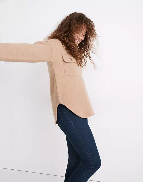 Boiled Wool Half-Zip Popover Sweater | Madewell