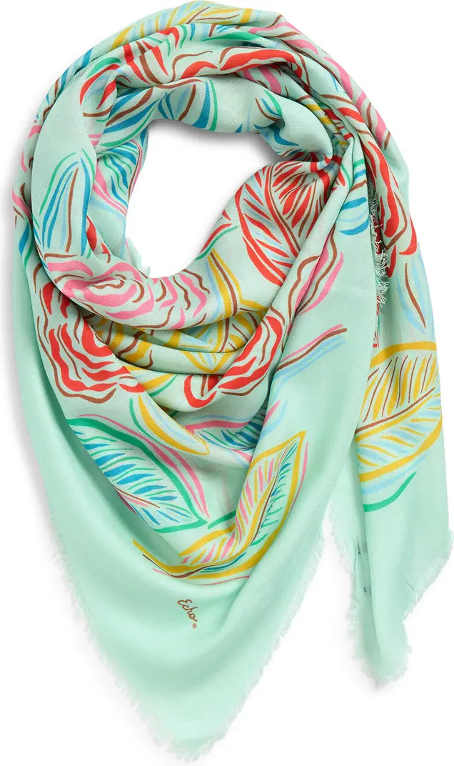 Gestural Rose Print Square Scarf | Nordstrom