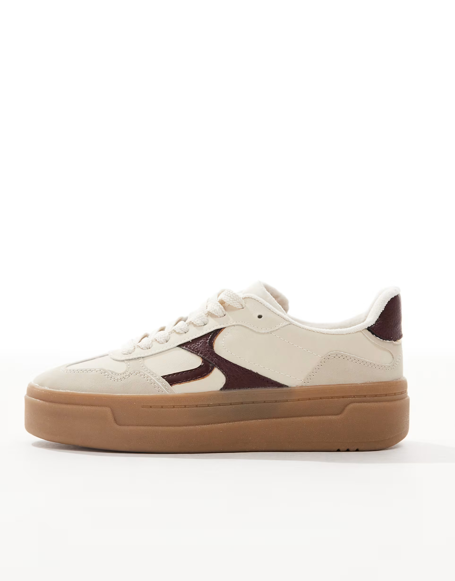 Stradivarius flatform trainers in burgundy | ASOS | ASOS (Global)