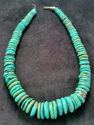 *Vintage Native American Graduated Natural Turquoise Disc Necklace Missing Clasp  | eBay | eBay US