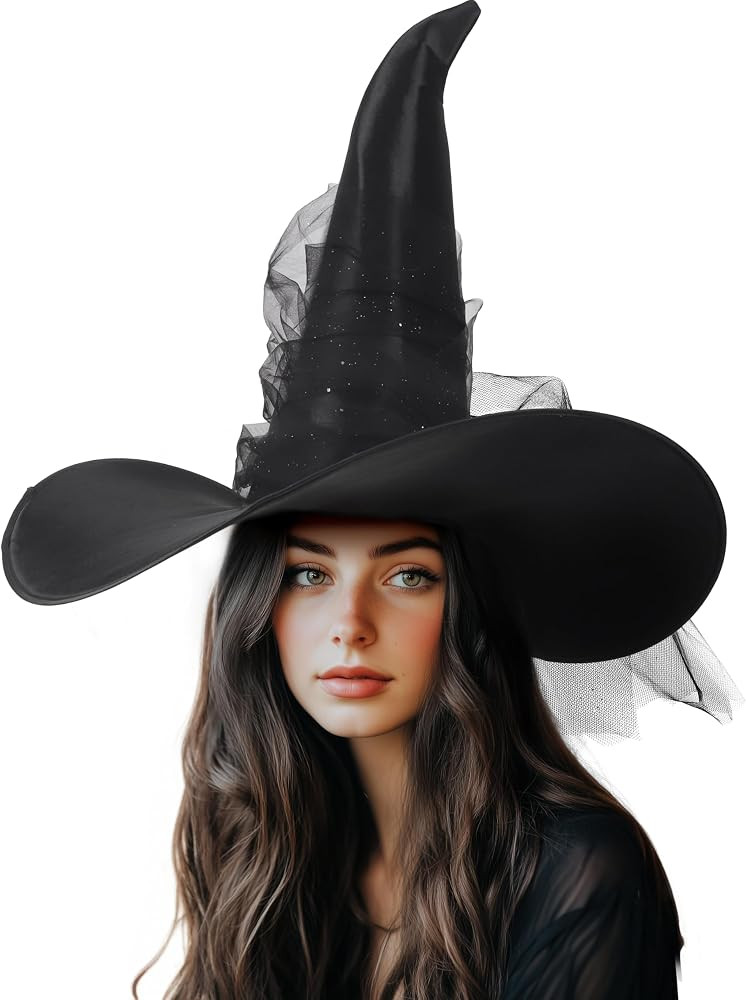 Halloween Women Witch Hat for Large Head Adult Costume Accessory Wicked Cosplay | Amazon (US)
