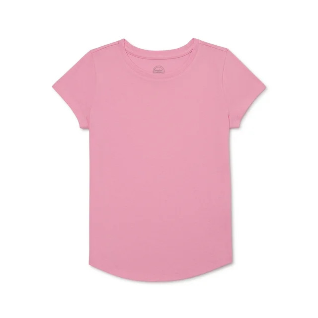 Wonder Nation Girls Kid Tough T-Shirt with Short Sleeves, Sizes 4-18 & Plus | Walmart (US)