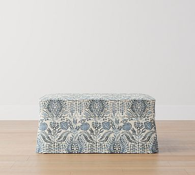 Charleston Slipcovered Ottoman | Pottery Barn (US)