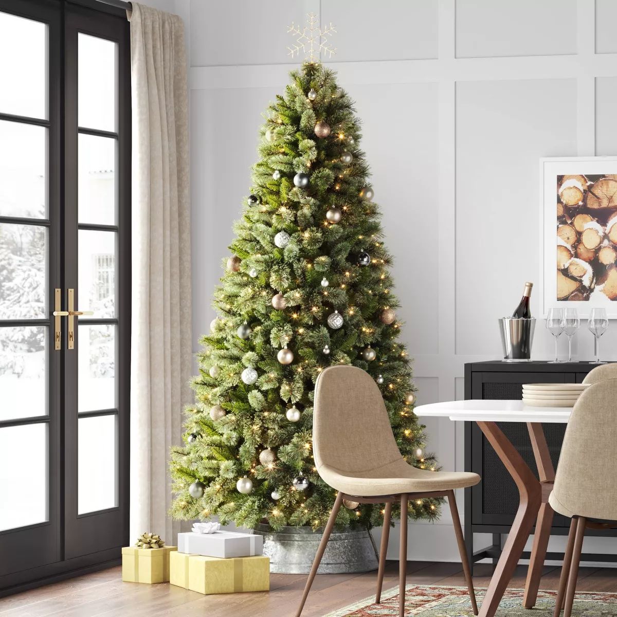7.5' Pre-lit Virginia Pine Artificial Christmas Tree Dual Color Lights - Wondershop™ | Target