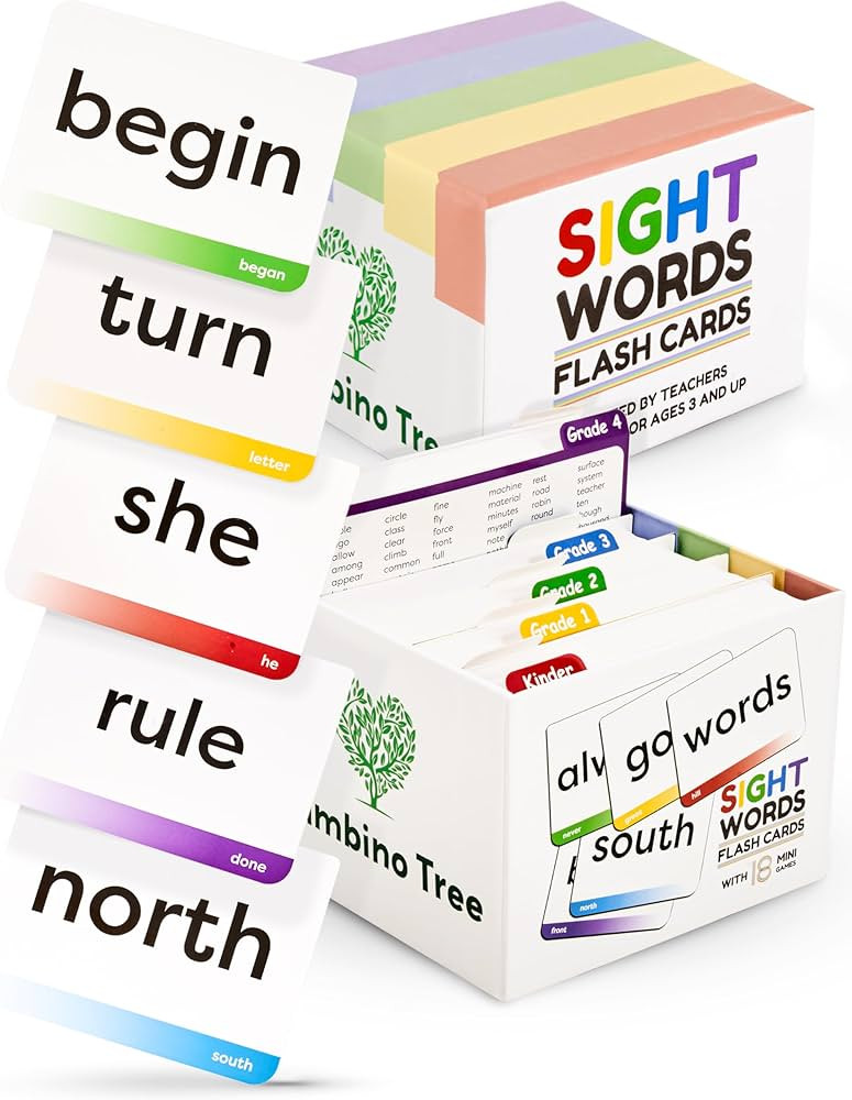 Sight Words Flash Cards Kindergarten to 4th Grade - 600 Words from Dolch's and Fry's Lists with 1... | Amazon (US)