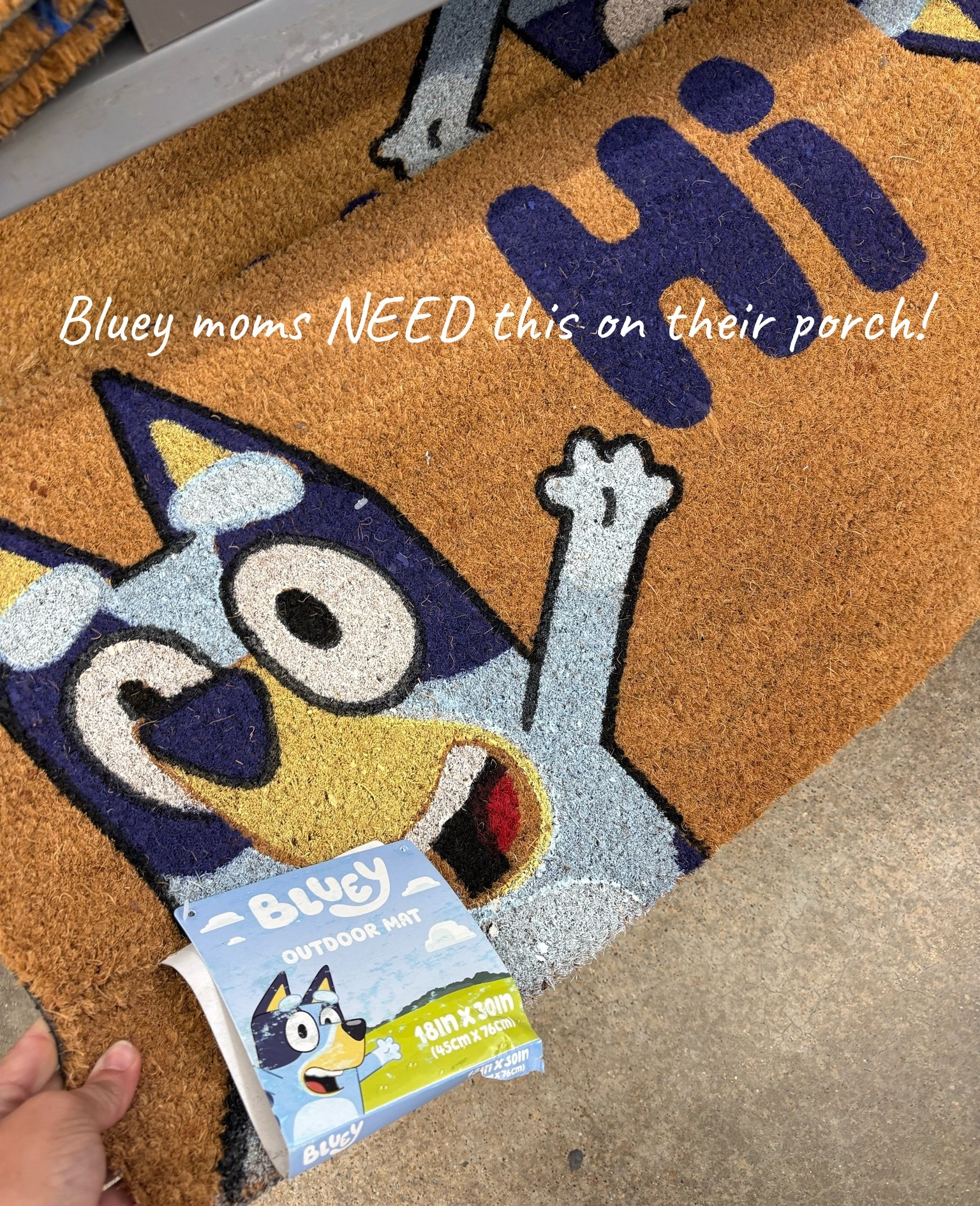 Bluey "Hi" Indoor/Outdoor Coir Mat, 18"x30", Rubber backing

Bluey fans… your front porch needs this! 💙🏡✨

How adorable is this Bluey “Hi” Indoor/Outdoor Coir Doormat?! Featuring everyone’s favorite blue heeler with a cheerful “Hi,” this mat is the perfect way to add a little personality to your entryway.

Made with durable coir fibers and a non-slip rubber backing, it’s designed for both indoor and outdoor use—perfect for your front porch, mudroom, playroom, or even a kid’s bedroom door. It’s cute, practical, and guaranteed to make fellow Bluey fans smile!

At just $16, this is such a fun and affordable home décor find for moms, Bluey-loving families, or anyone looking for a unique housewarming gift.

#LTKHome #Bluey #BlueyDecor #Doormat #FrontPorchDecor #HomeDecor #FamilyHome #WalmartFinds #AffordableHomeDecor #BlueyFans #MomFinds #LTKFinds

#LTKHome