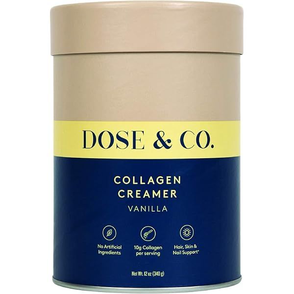 Dose & Co Collagen Protein Powder (Vanilla) 14.8oz (420g) – Non-GMO, Gluten Free, Sugar Free Collage | Amazon (US)