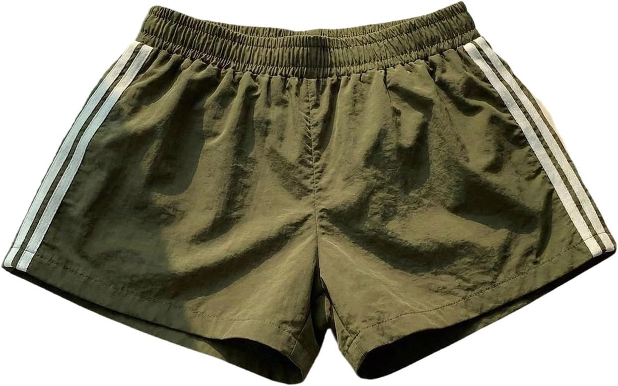 MakeMeChic Women's Striped Summer Track Shorts Low Rise Athletic Shorts | Amazon (US)
