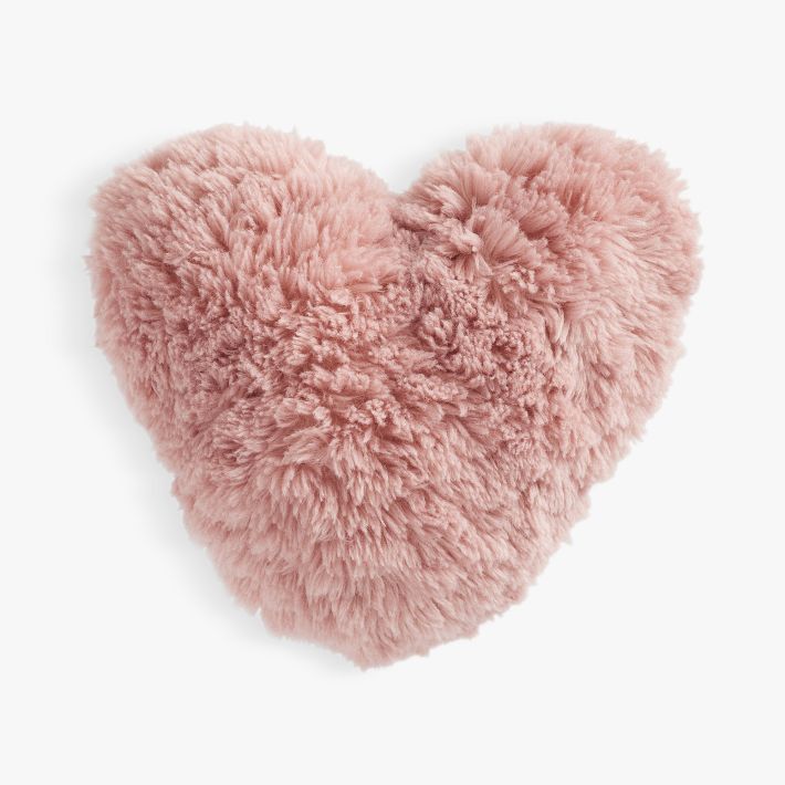 Cloud Faux-Fur Heart Pillow | Pottery Barn Teen
