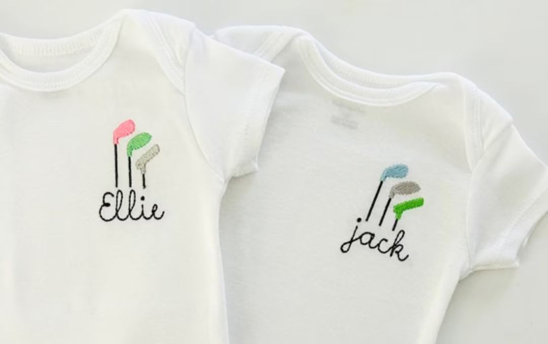 Baby Girls or Boys Embroidered Personalized Golf ONESIES® - Etsy | Etsy (US)