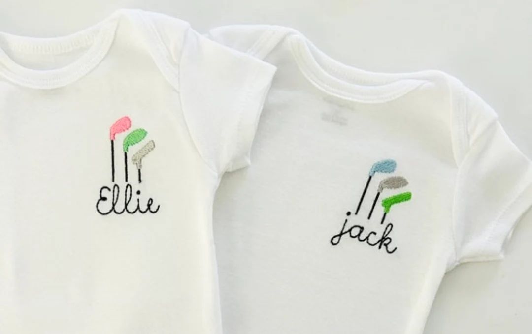 Baby Girls or Boys Embroidered Personalized Golf ONESIES® - Etsy | Etsy (US)