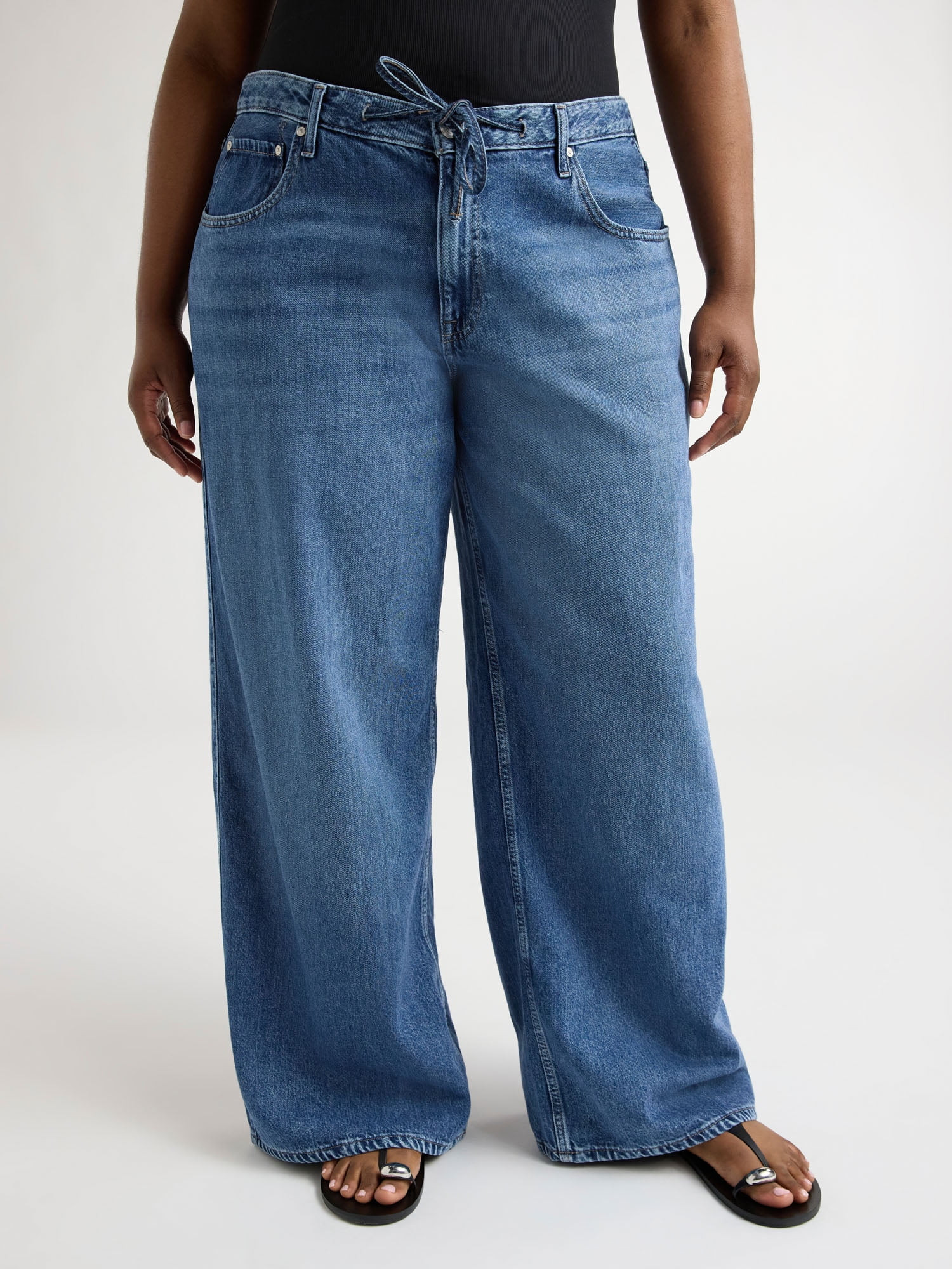 Scoop Women’s and Women's Plus Relaxed Low Slung Jeans, Sizes 0-28W | Walmart (US)
