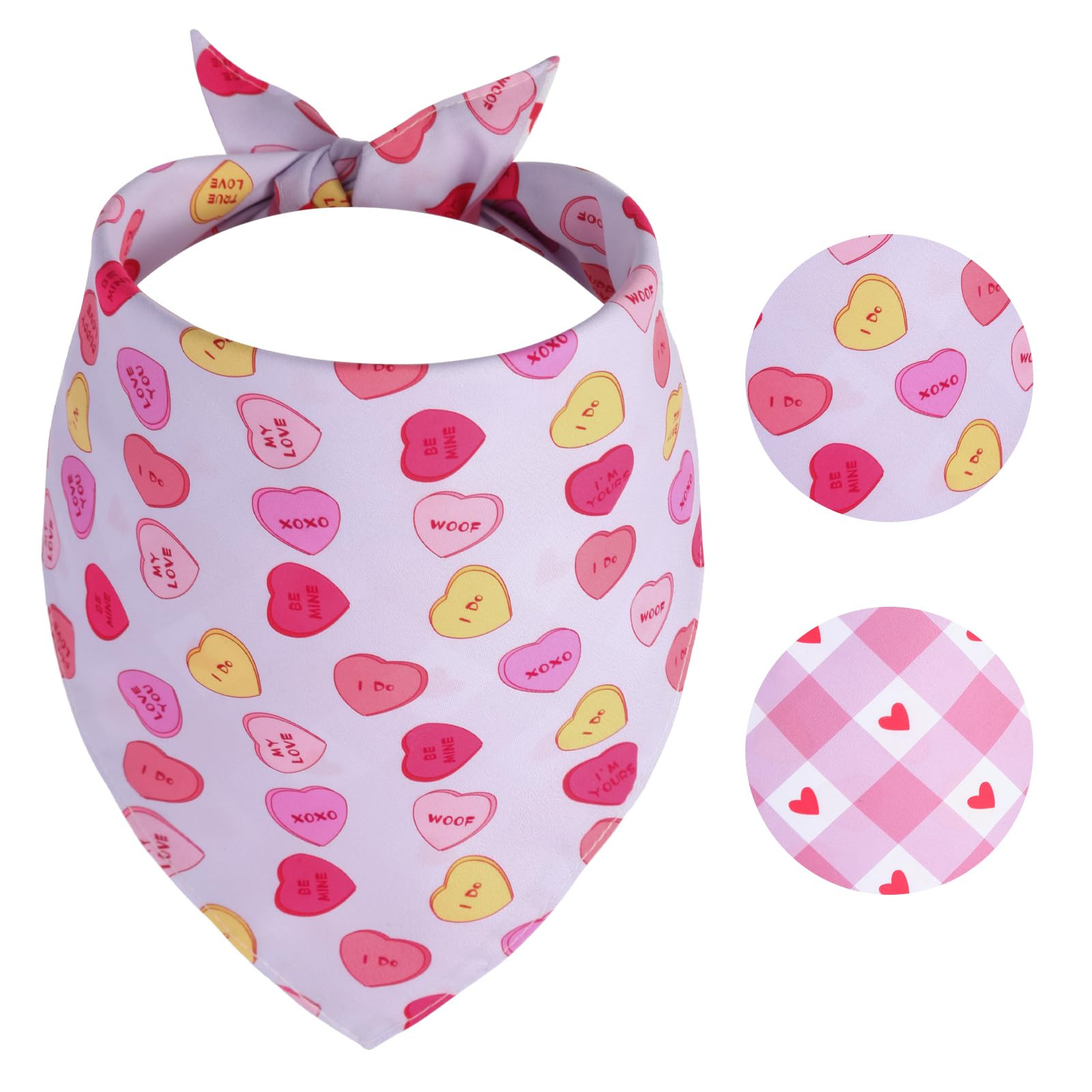 Valentine's Dog Bandanas Large 1PCS, Triangle Reversible Sweetheart Scarf for Boy and Girl, Love ... | Amazon (US)