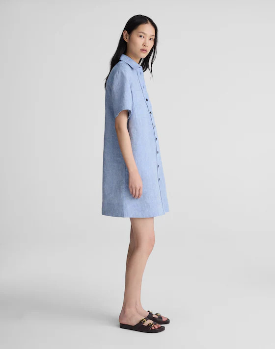 Relaxed Mini Shirtdress in 100% Linen | Madewell
