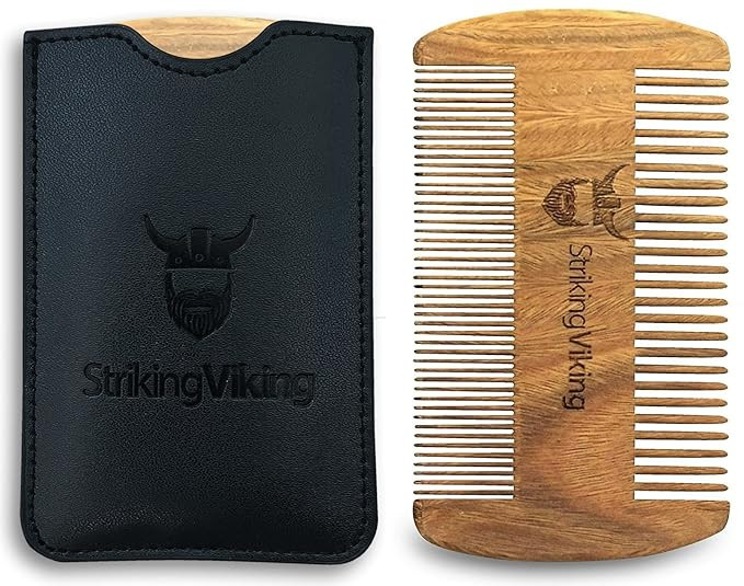Sandalwood Beard Comb and Case - Pocket Sized Wooden Beard & Mustache Comb with Fine & Coarse Tee... | Amazon (US)