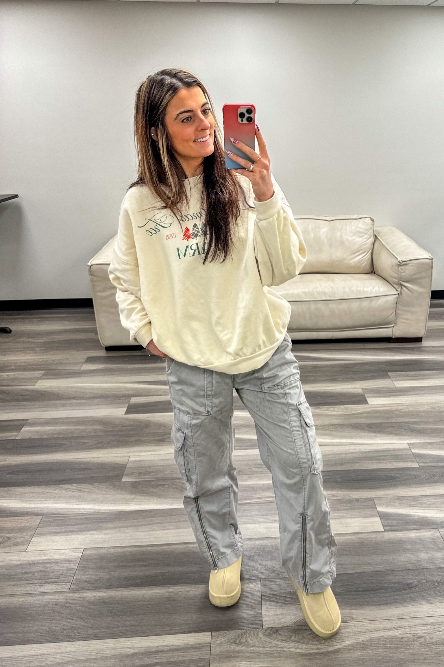 A holiday fit 🎄 #holidayfashion #holiday #sweater #cargopants 

#LTKSeasonal #LTKStyleTip #LTKHoliday