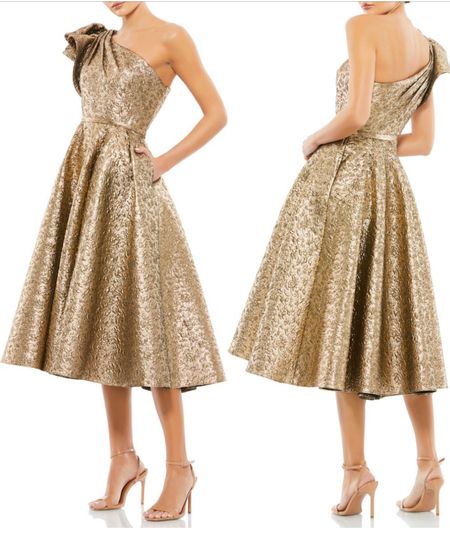 If this doesn’t scream “holiday party”, I don’t know what will!! Gilded scrollwork makes an elegant impresson in this totally toastable cocktail dress styled in a one-shoulder silhouette and fitted with a pair of pockets. (Yeah, POCKETS!!!) 

#LTKstyletip #LTKHoliday #LTKSeasonal