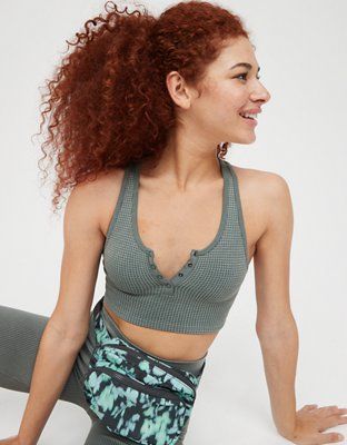 OFFLINE Main Squeeze Seamless Waffle Sports Bra | American Eagle Outfitters (US & CA)