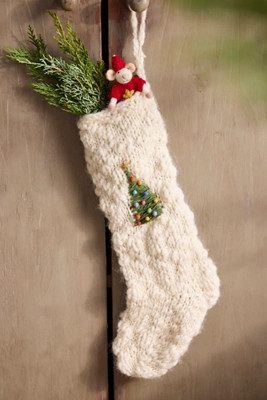 Knitted Holiday Icon Stocking | Anthropologie (US)