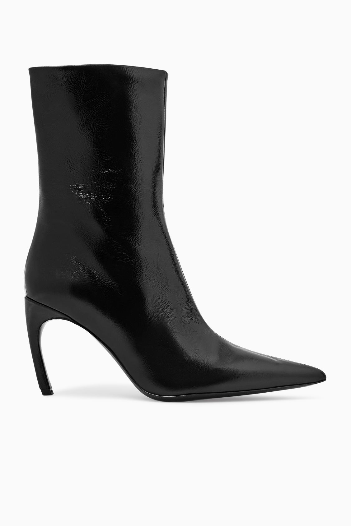 POINTED PATENT-LEATHER ANKLE BOOTS - BLACK - COS | COS UK