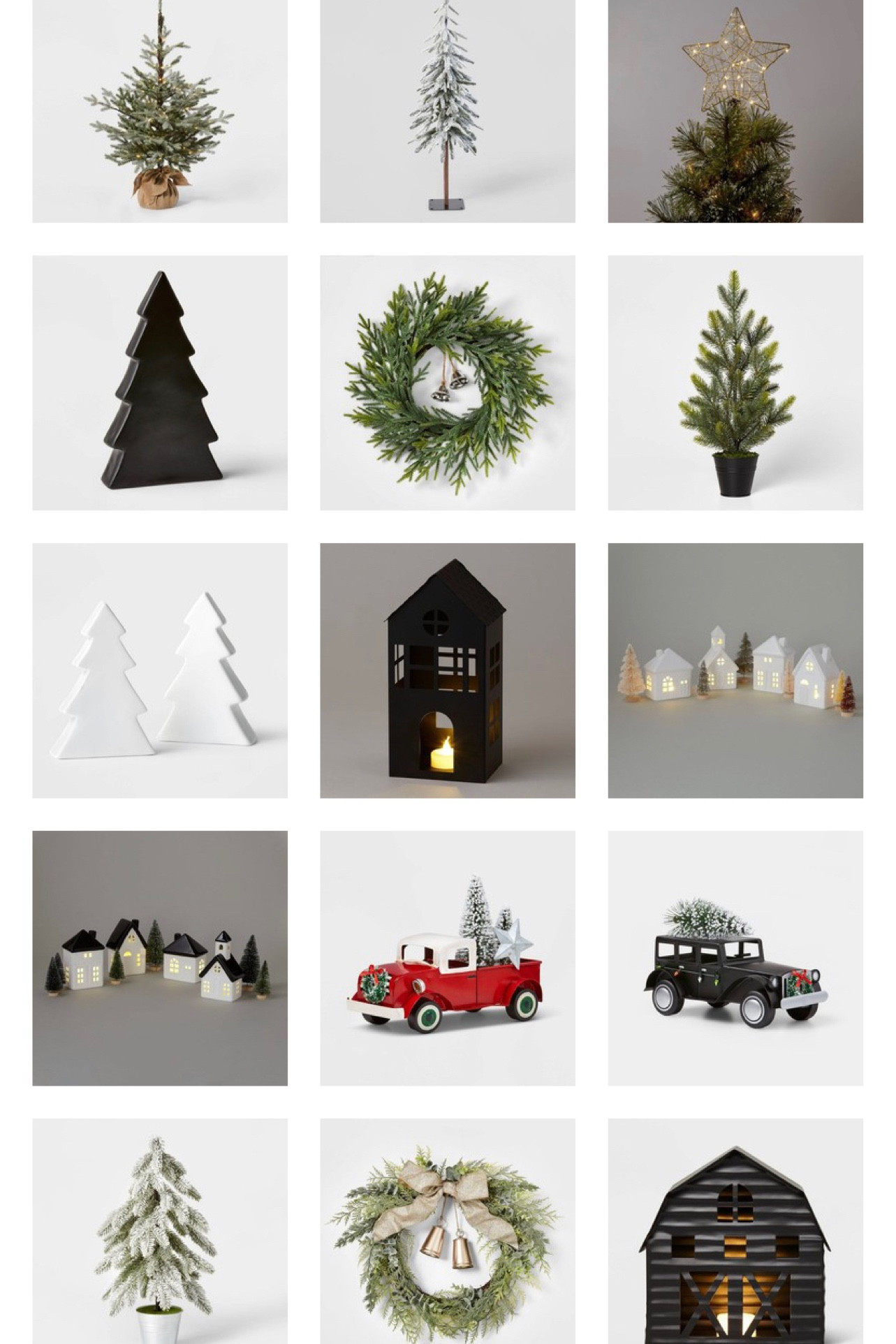 Holiday decor. Christmas decor. White Christmas tee, green garland, Christmas wreath, red Christmas truck, black Christmas tree, White House’s, black Christmas house, home decor  

#LTKSeasonal #LTKHoliday #LTKhome