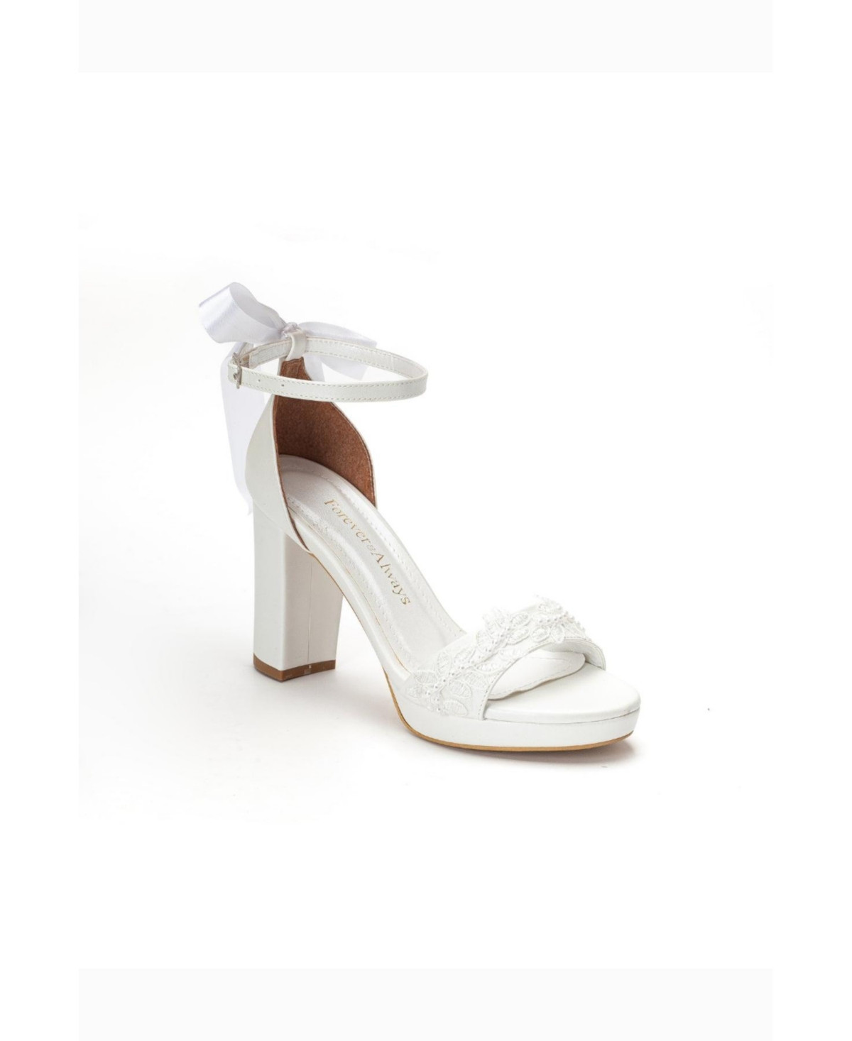 Forever & Always Shoes Women's Vivienne Back Bow Wedding Heel - Ivory | Macy's