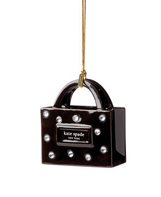 Kate Spade Be Jolly Signature Shopping Bag Ornament - Macy's | Macy's