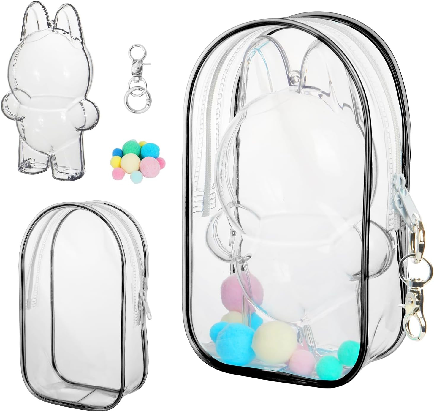 2PCS Clear Figure Display Bag Case for LABU,Cases for Blind Box Doll,Protective Case for Plush Do... | Amazon (US)
