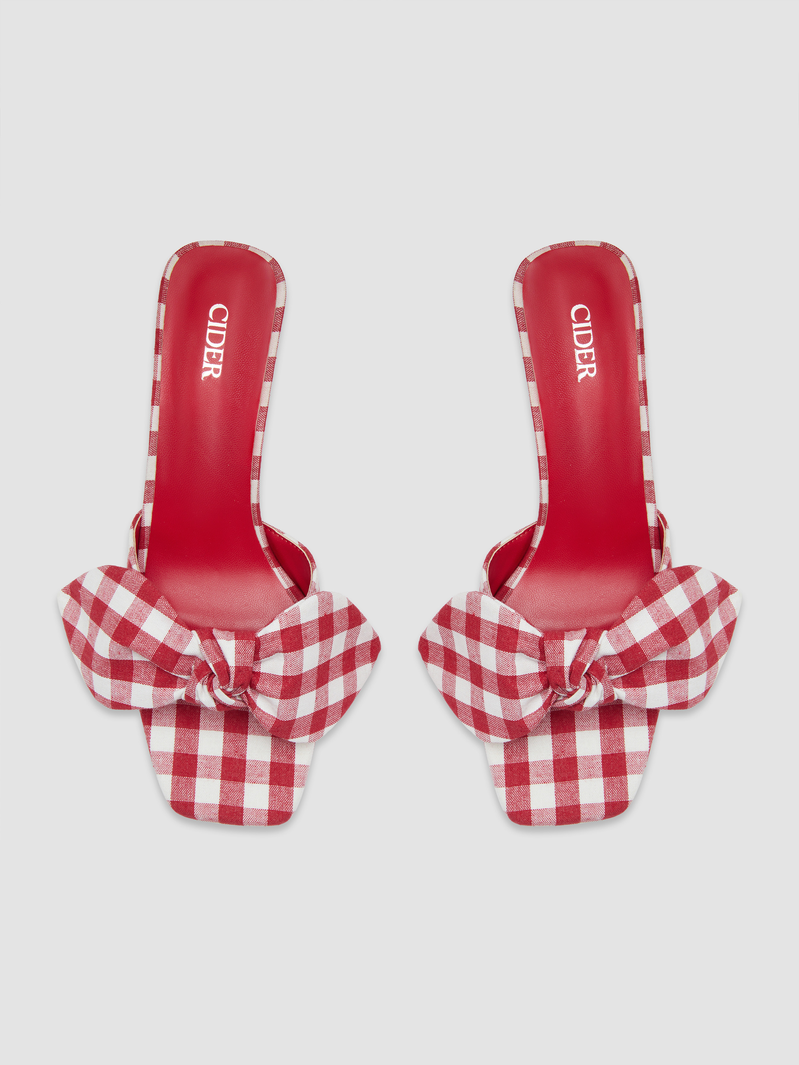 BOWKNOT PLAID SANDALS For Date Coffee Shop | Cider