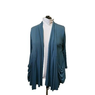 COMFY USA Blue Open Front Asymmetrical Flare cardigan, Size Medium | eBay US
