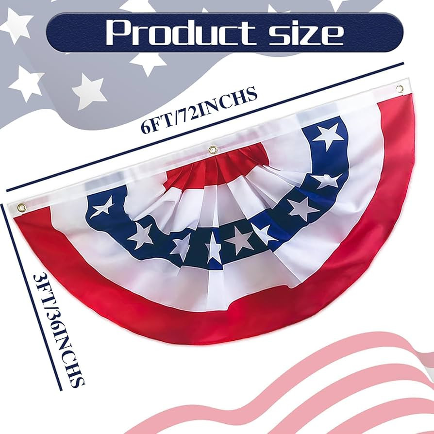 American Bunting Flags 3x6 Ft, 4 Packs American Pleated Fan Flag, Usa Patriotic Half Fan Banner F... | Amazon (US)
