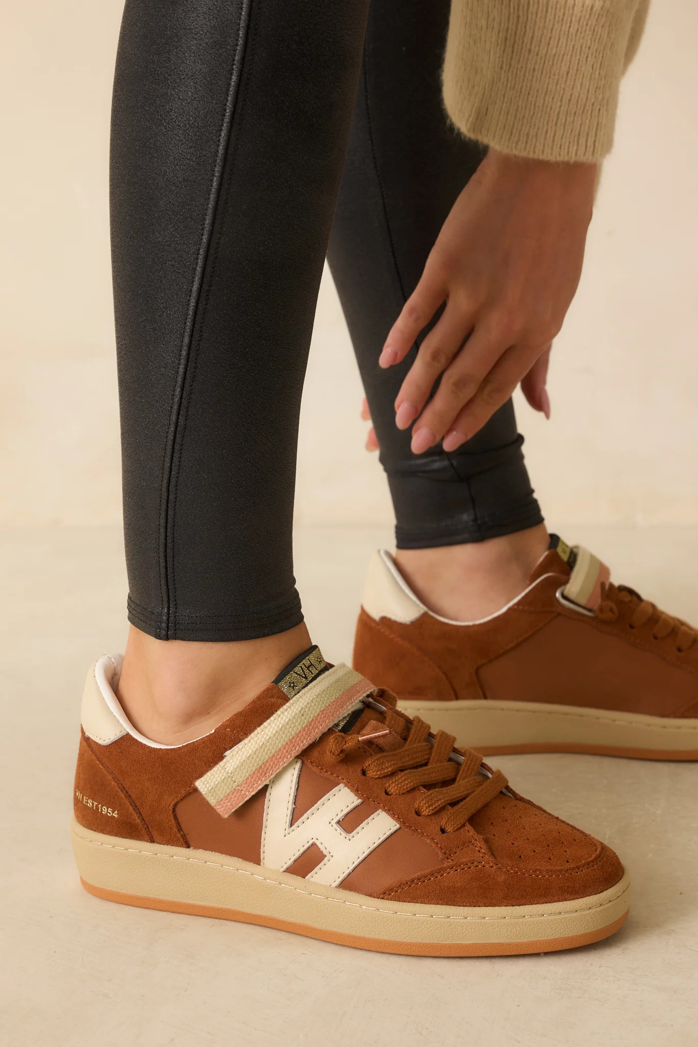 Vintage Havana Next 10 Brown Faux Suede Low Top Sneakers | Red Dress